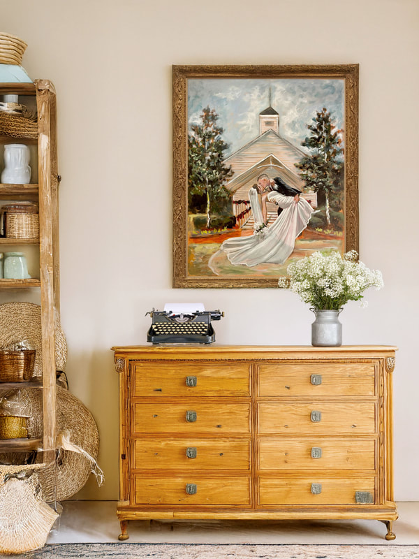 Picture of live wedding painting