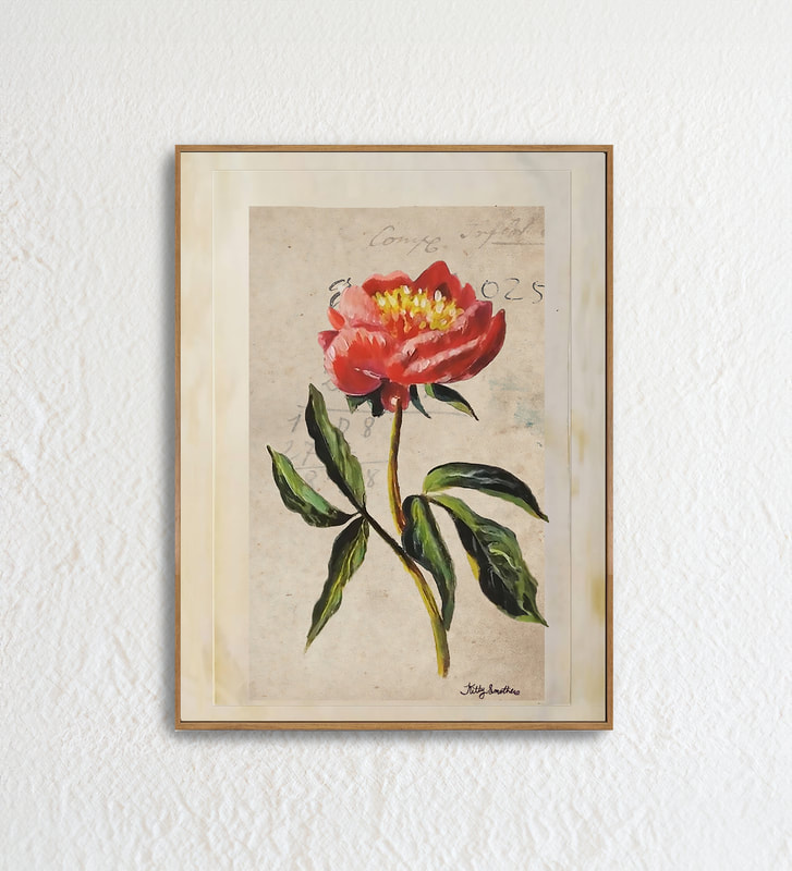 Painting of Peony Flower
